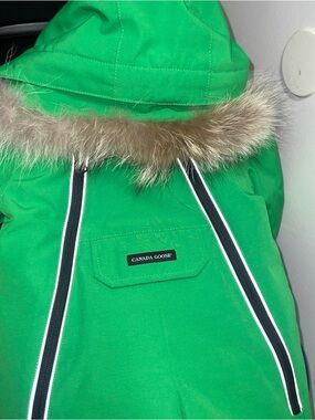 Canada Goose Green Parka with Natural Fur Trim